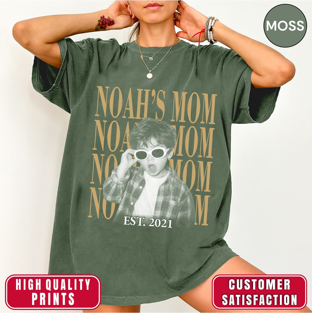 Custom Mom Bootleg Style Shirt With Child Photo