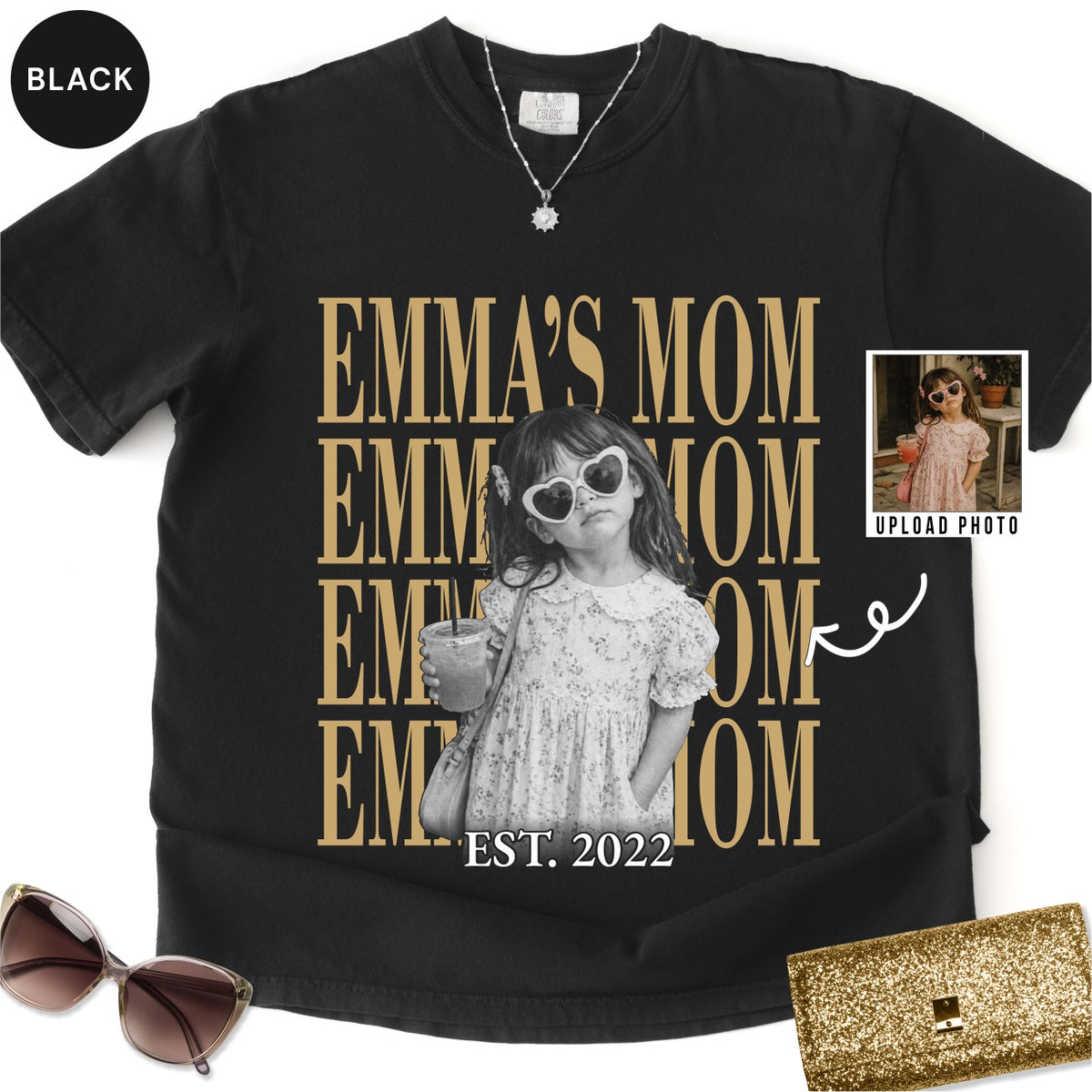 Custom Mom Bootleg Style Shirt With Child Photo
