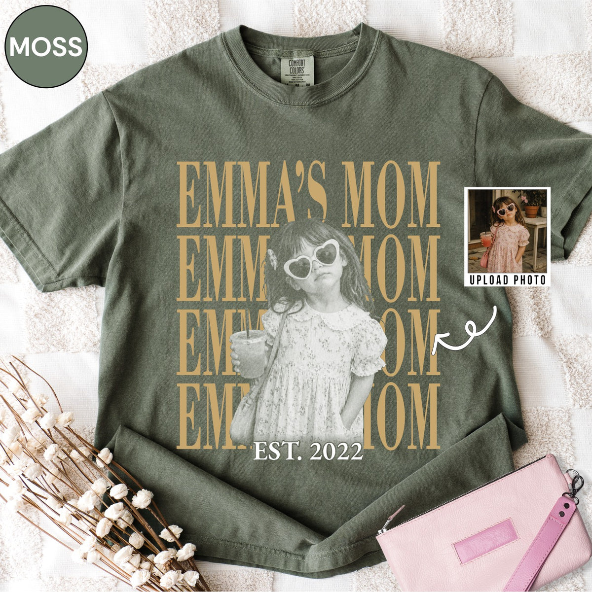 Custom Mom Bootleg Style Shirt With Child Photo