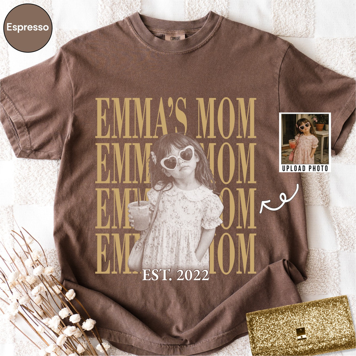 Custom Mom Bootleg Style Shirt With Child Photo