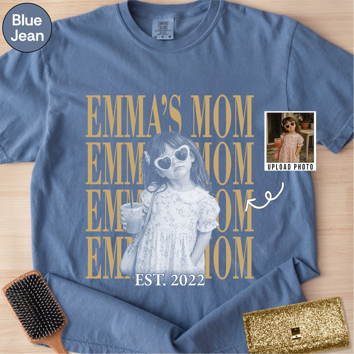 Custom Mom Bootleg Style Shirt With Child Photo