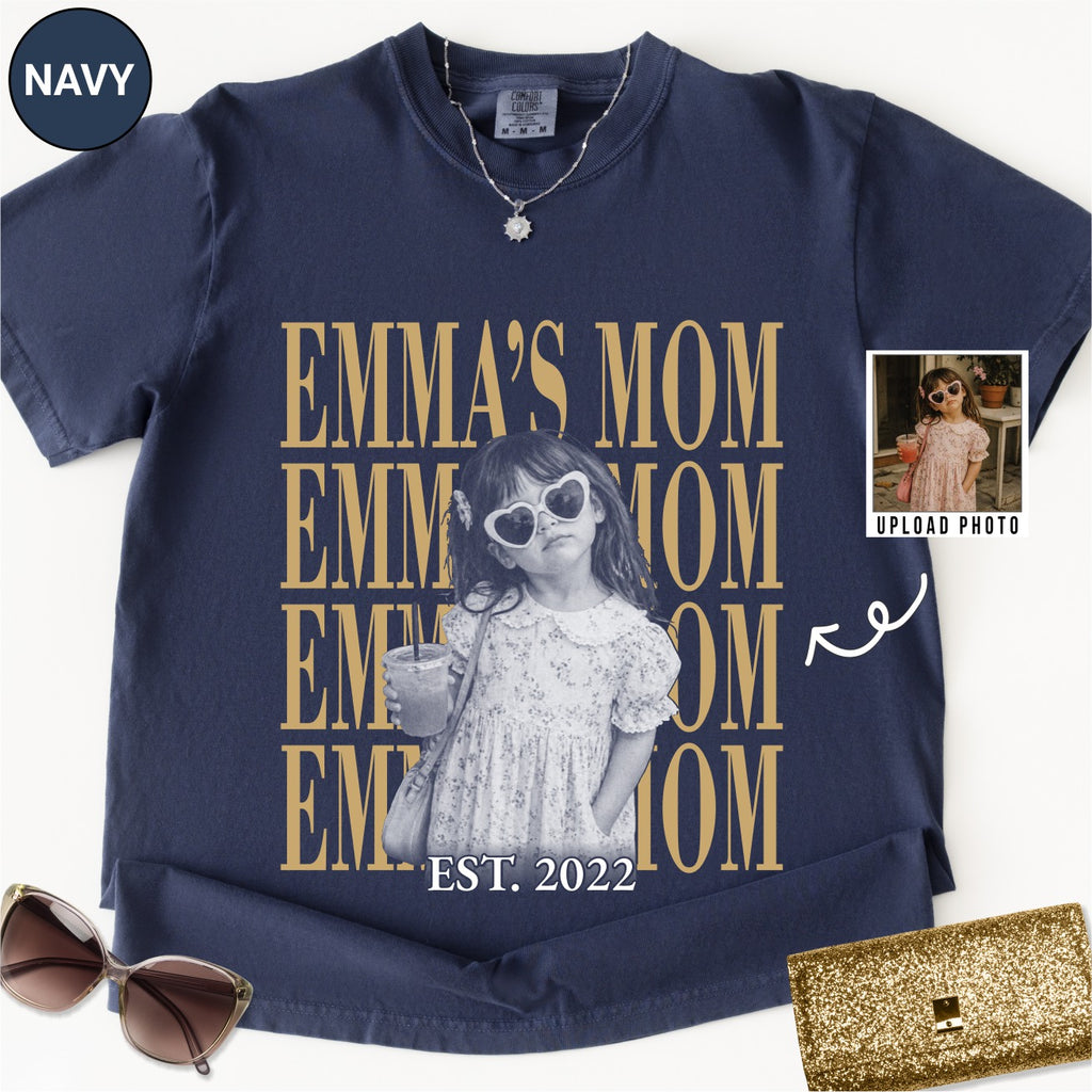 Custom Mom Bootleg Style Shirt With Child Photo