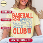 Custom Baseball Mom Club Shirt, Retro Baseball Doodle Style