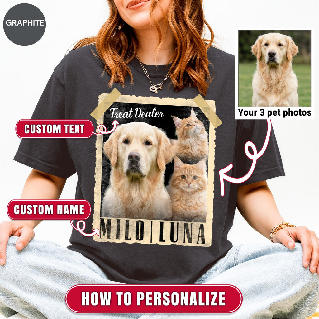 Custom Retro Polaroid Style Pet Photo Shirt