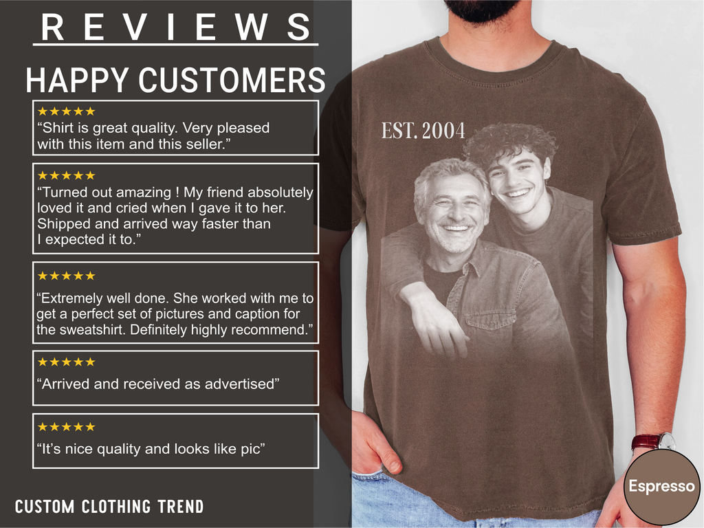 Custom Photo Cool Dad Est Year Shirt