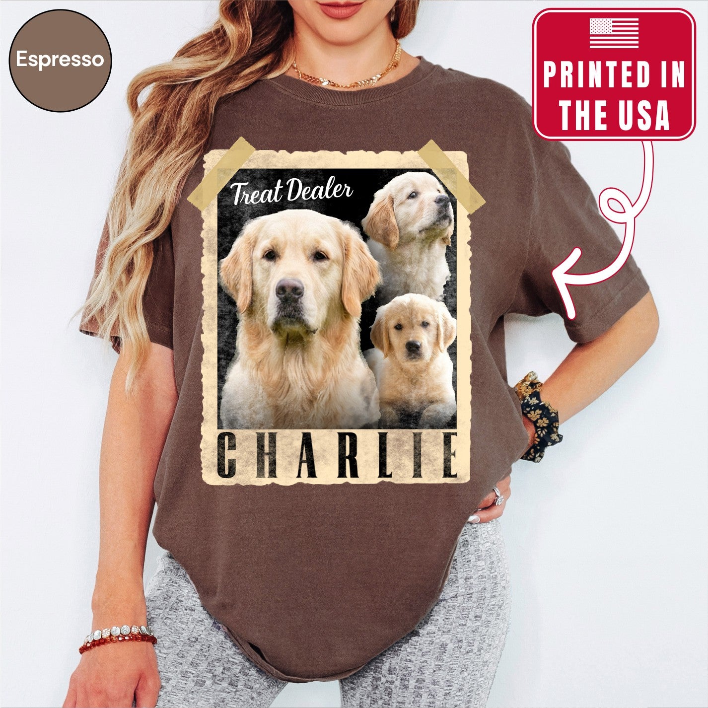 Custom Retro Polaroid Style Pet Photo Shirt