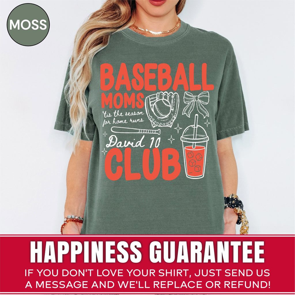 Custom Baseball Mom Club Shirt, Retro Baseball Doodle Style