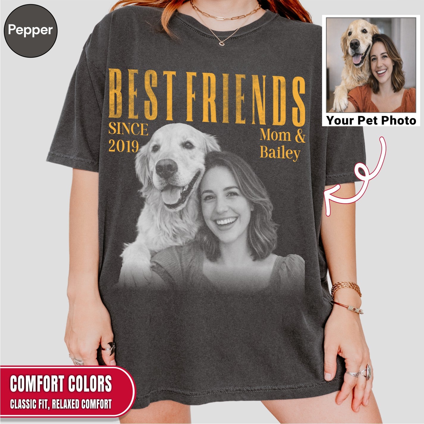 Custom Dog Photo Shirt for Dog Mom
