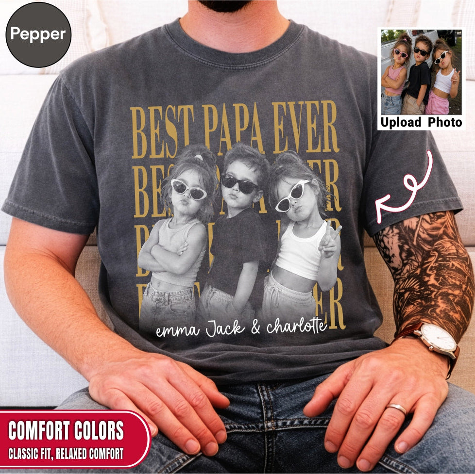 Custom Best Papa Ever Bootleg Style Shirt