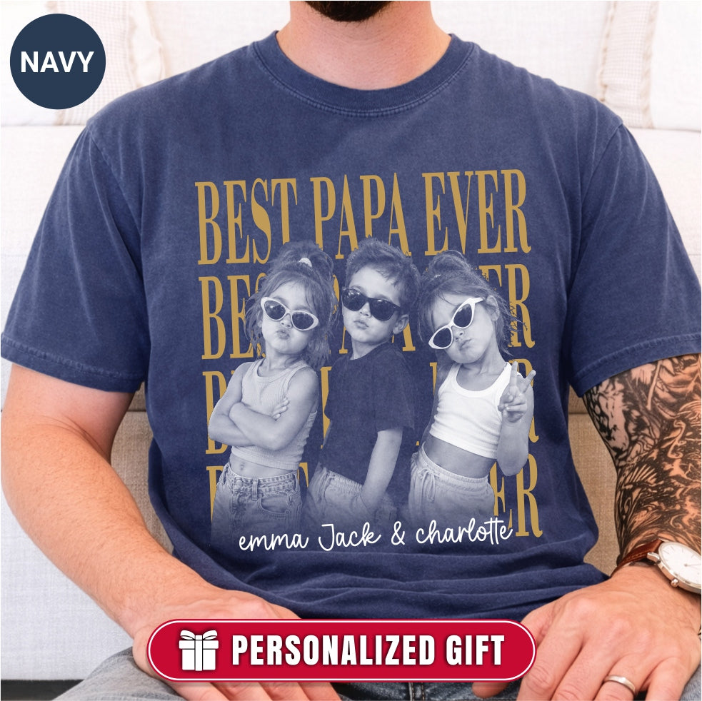 Custom Best Papa Ever Bootleg Style Shirt