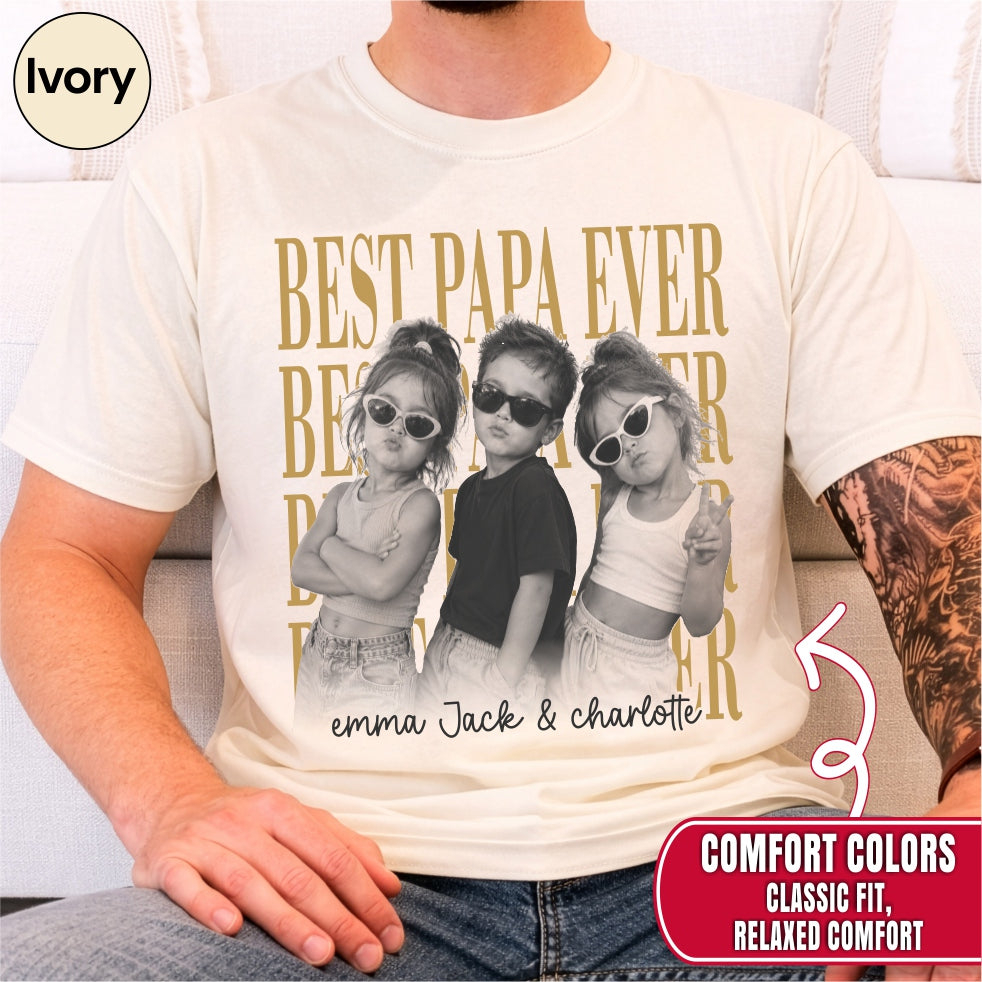Custom Best Papa Ever Bootleg Style Shirt