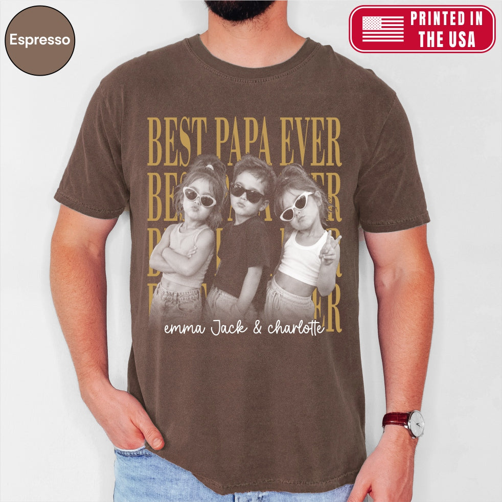 Custom Best Papa Ever Bootleg Style Shirt