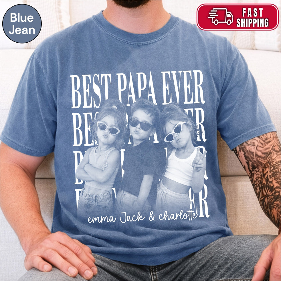 Custom Best Papa Ever Bootleg Style Shirt