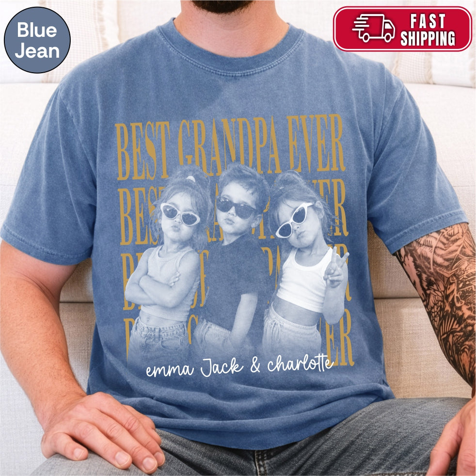 Custom Best Grandpa Ever Bootleg Style Shirt