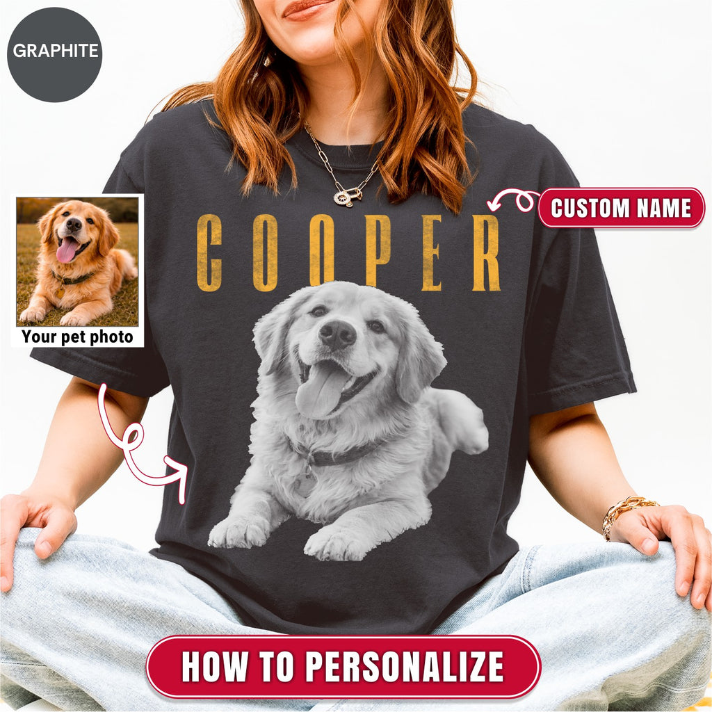 Custom Vintage 90s Dog Portrait Shirts, Bold Portrait Style