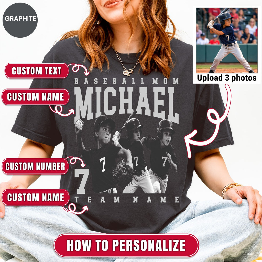 Baseball Mom Custom Photo Shirt