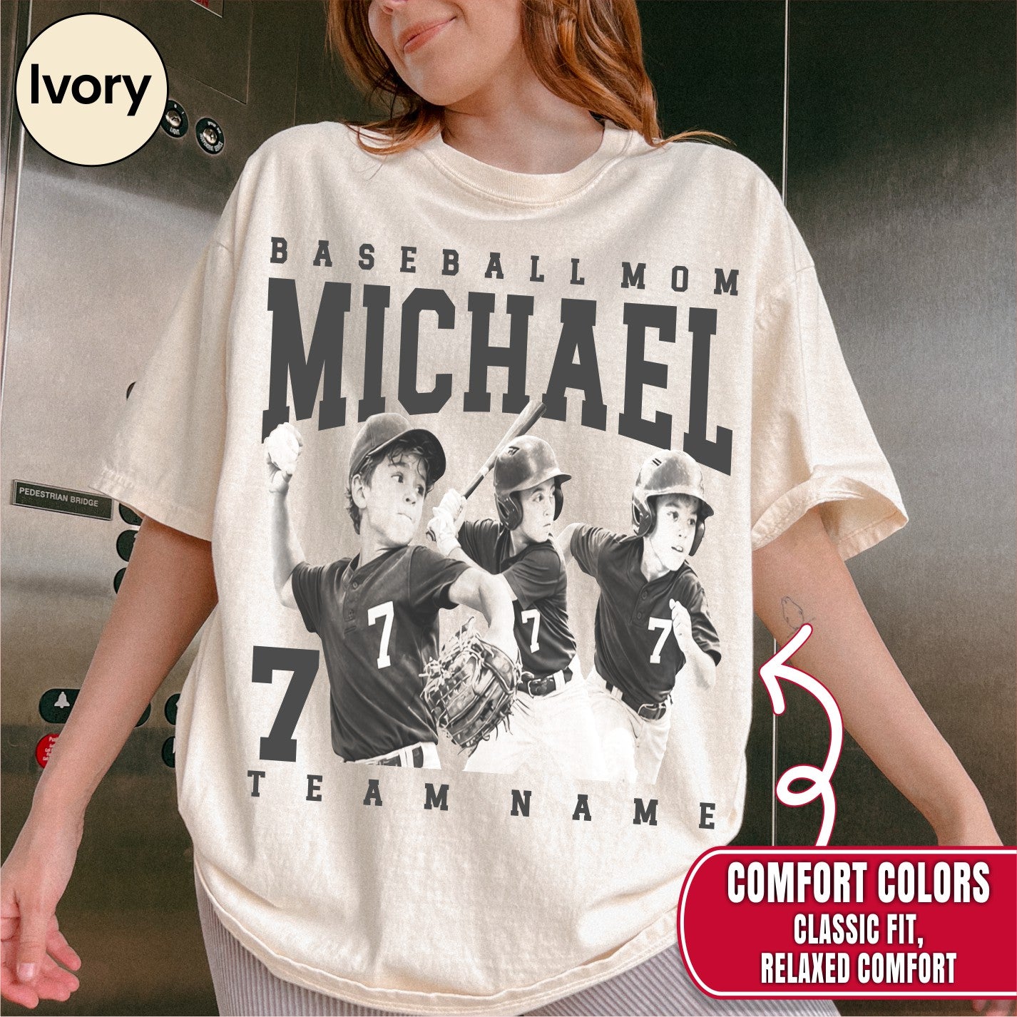 Baseball Mom Custom Photo Shirt