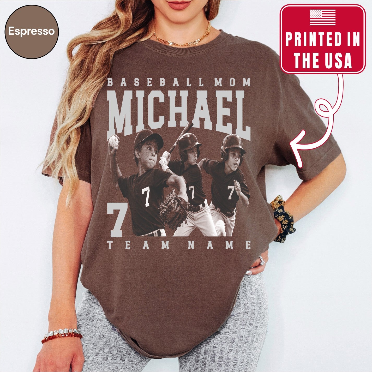 Baseball Mom Custom Photo Shirt