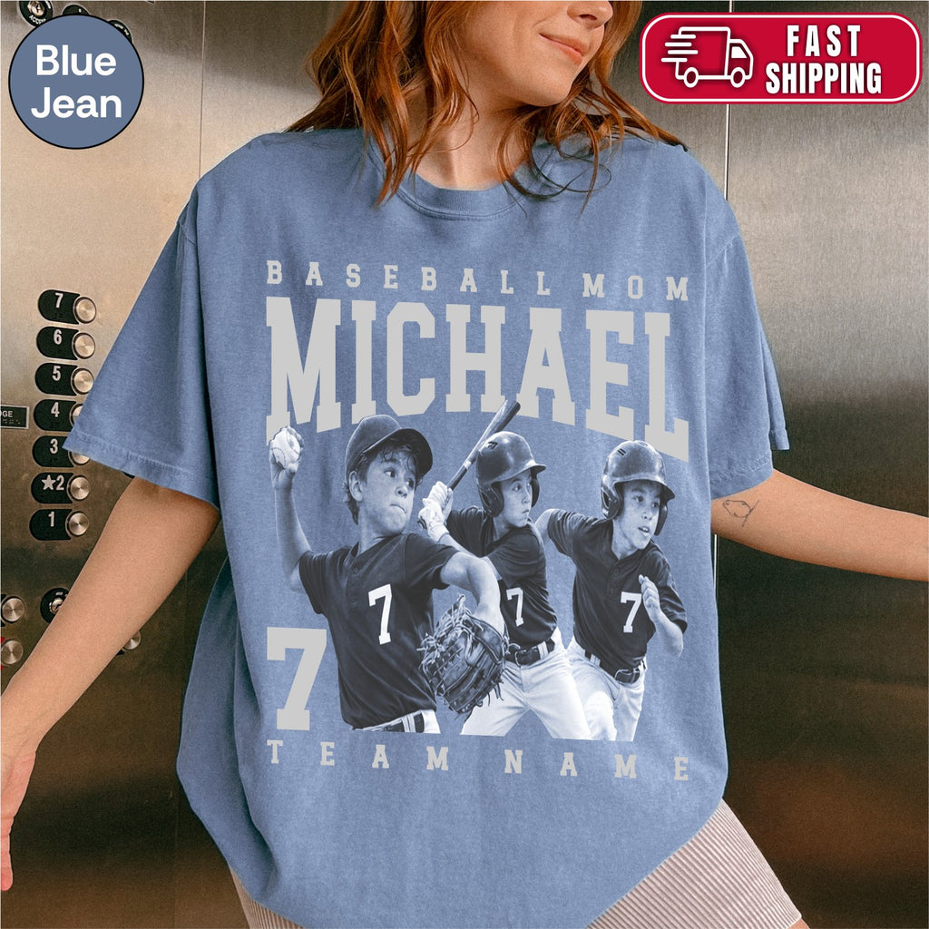 Baseball Mom Custom Photo Shirt