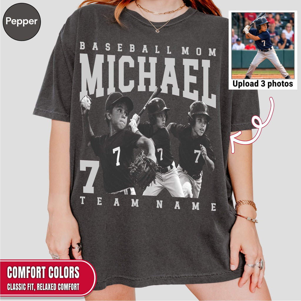 Baseball Mom Custom Photo Shirt