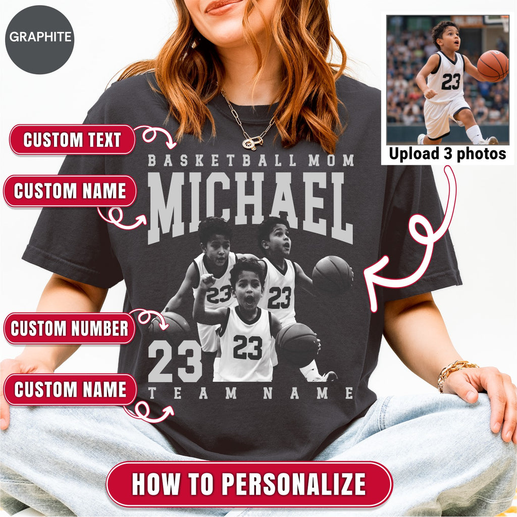 Basketball Mom Custom Photo Shirt