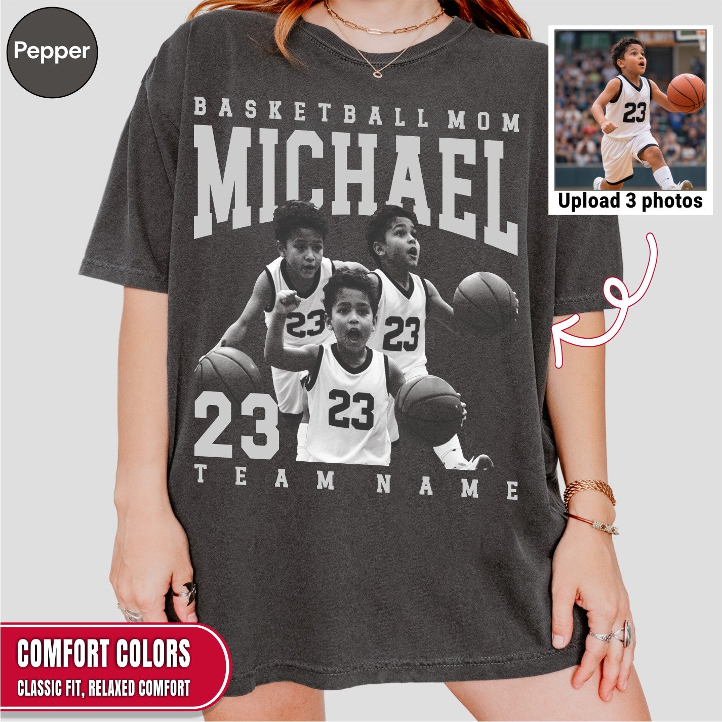 Basketball Mom Custom Photo Shirt