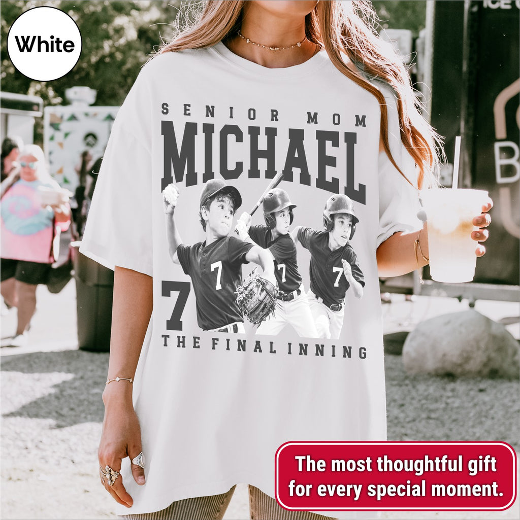Senior Baseball Mom Custom Photo Shirt