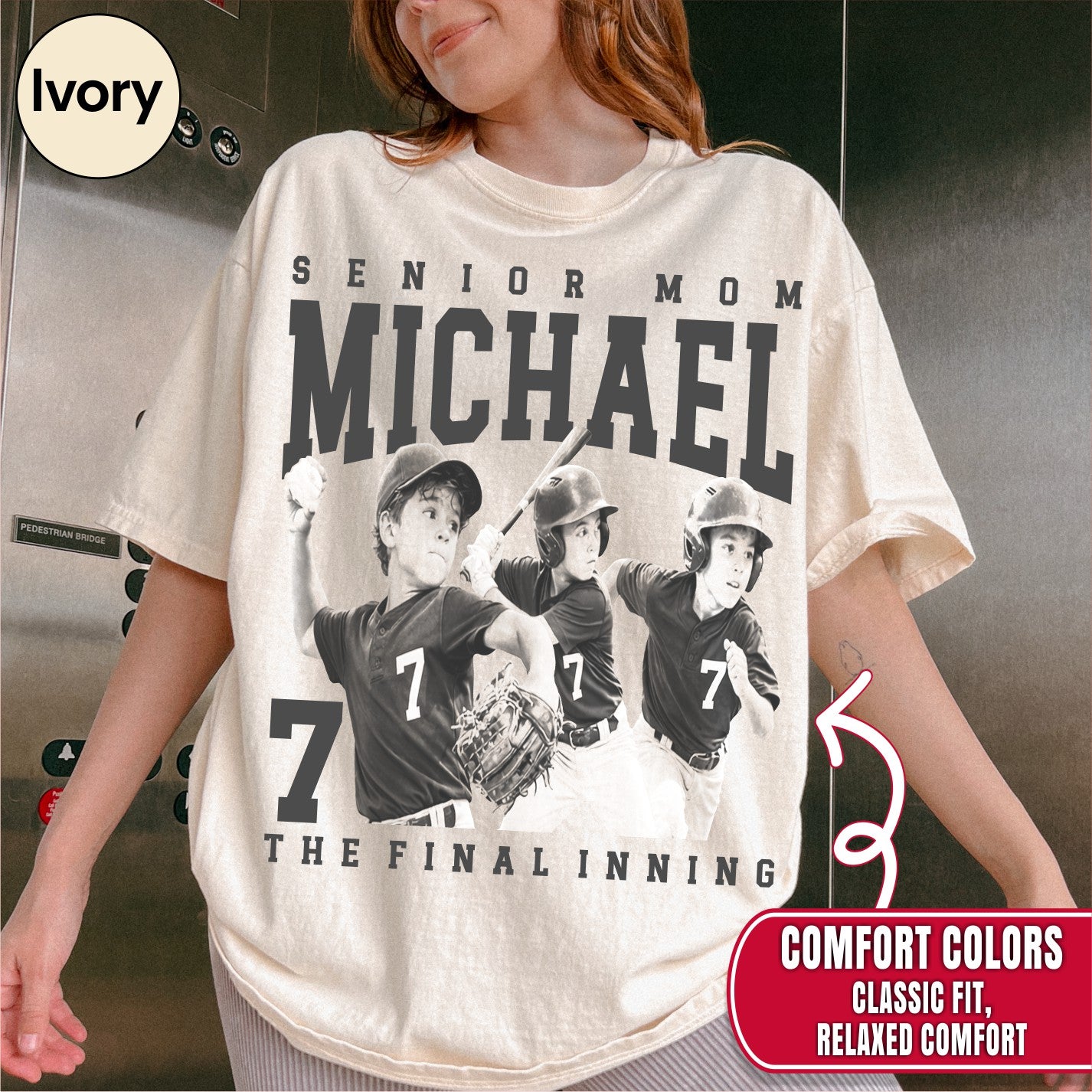 Senior Baseball Mom Custom Photo Shirt