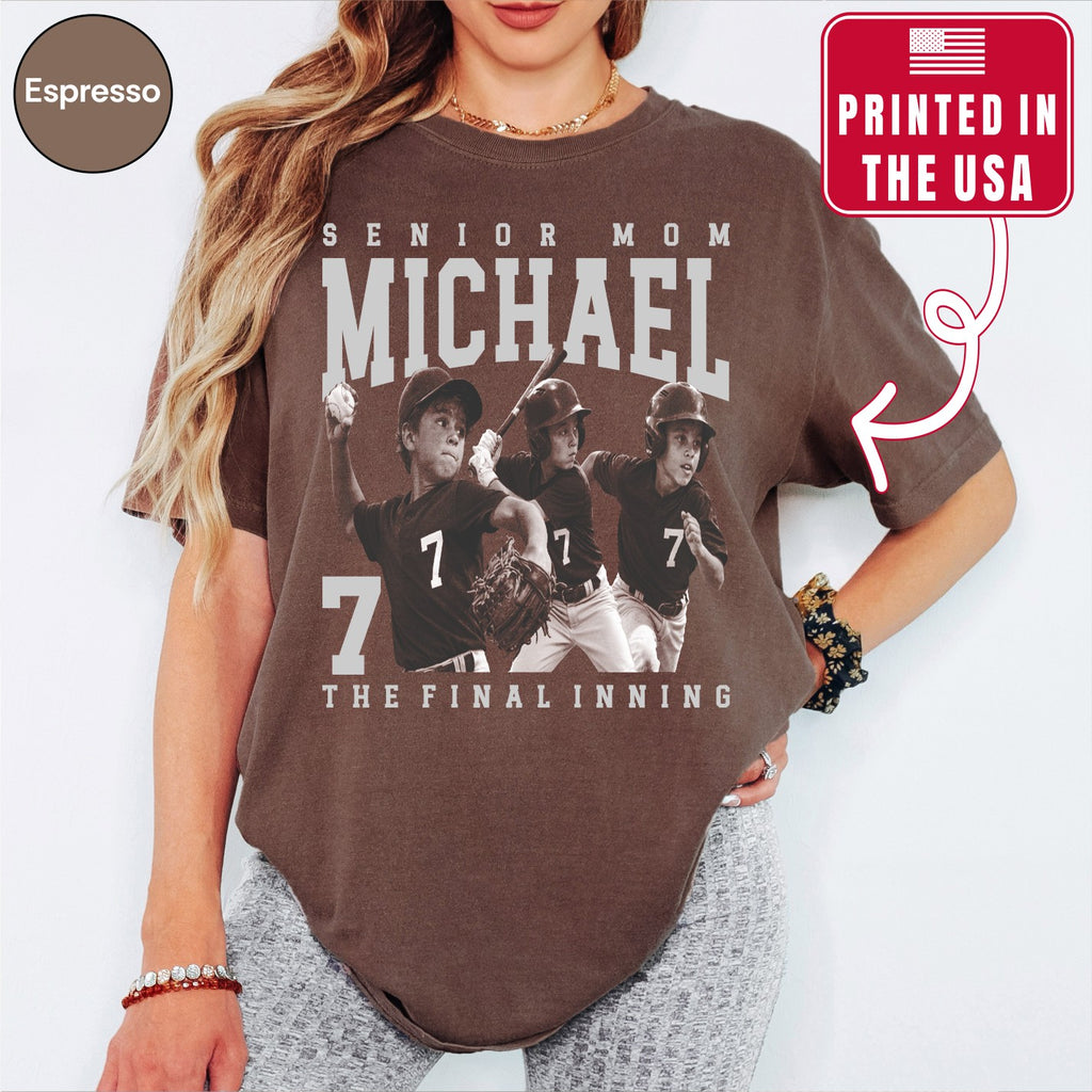 Senior Baseball Mom Custom Photo Shirt