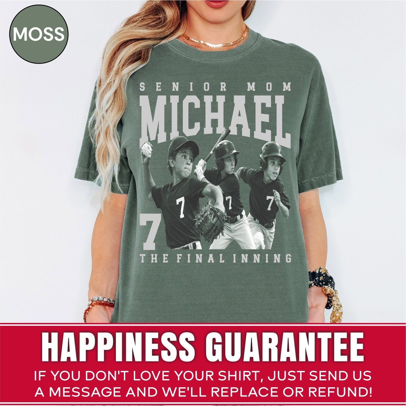 Senior Baseball Mom Custom Photo Shirt