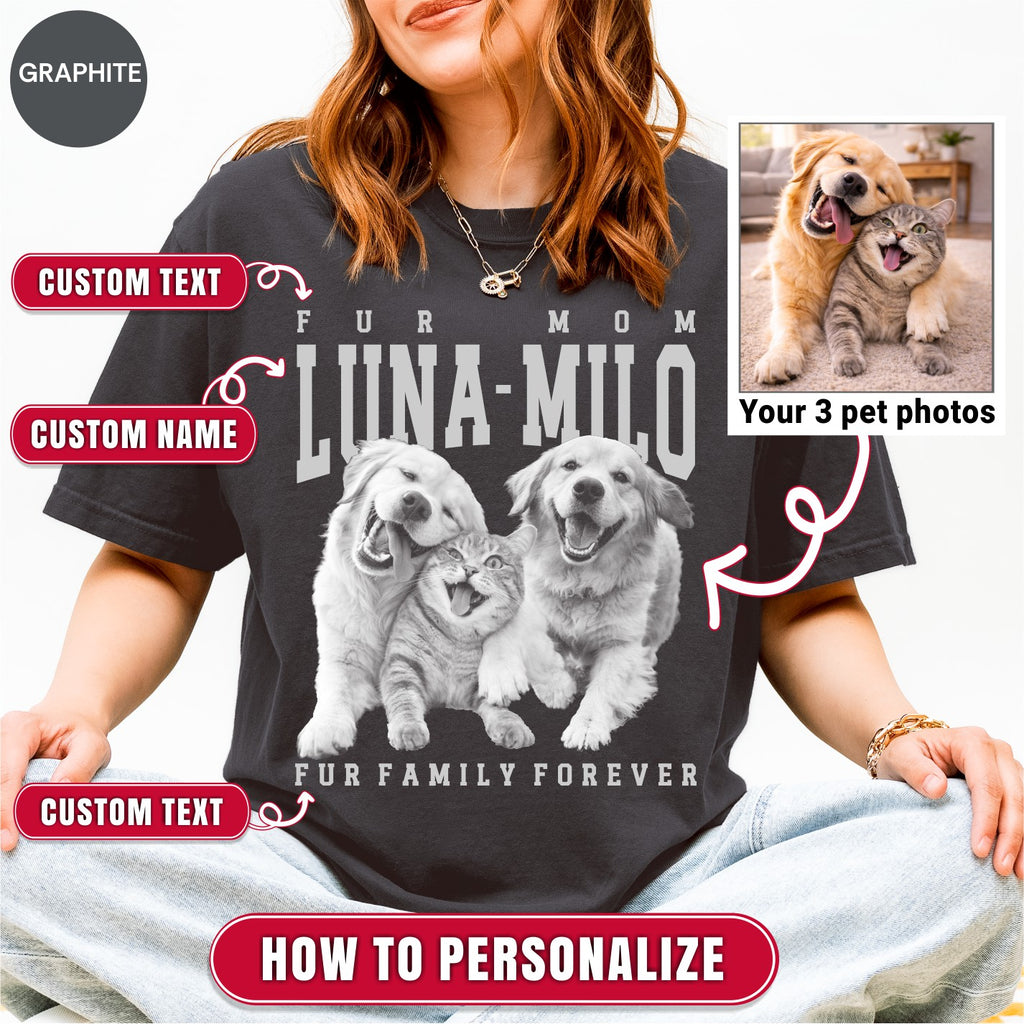 Custom Pet Photo Shirt for Fur Mom