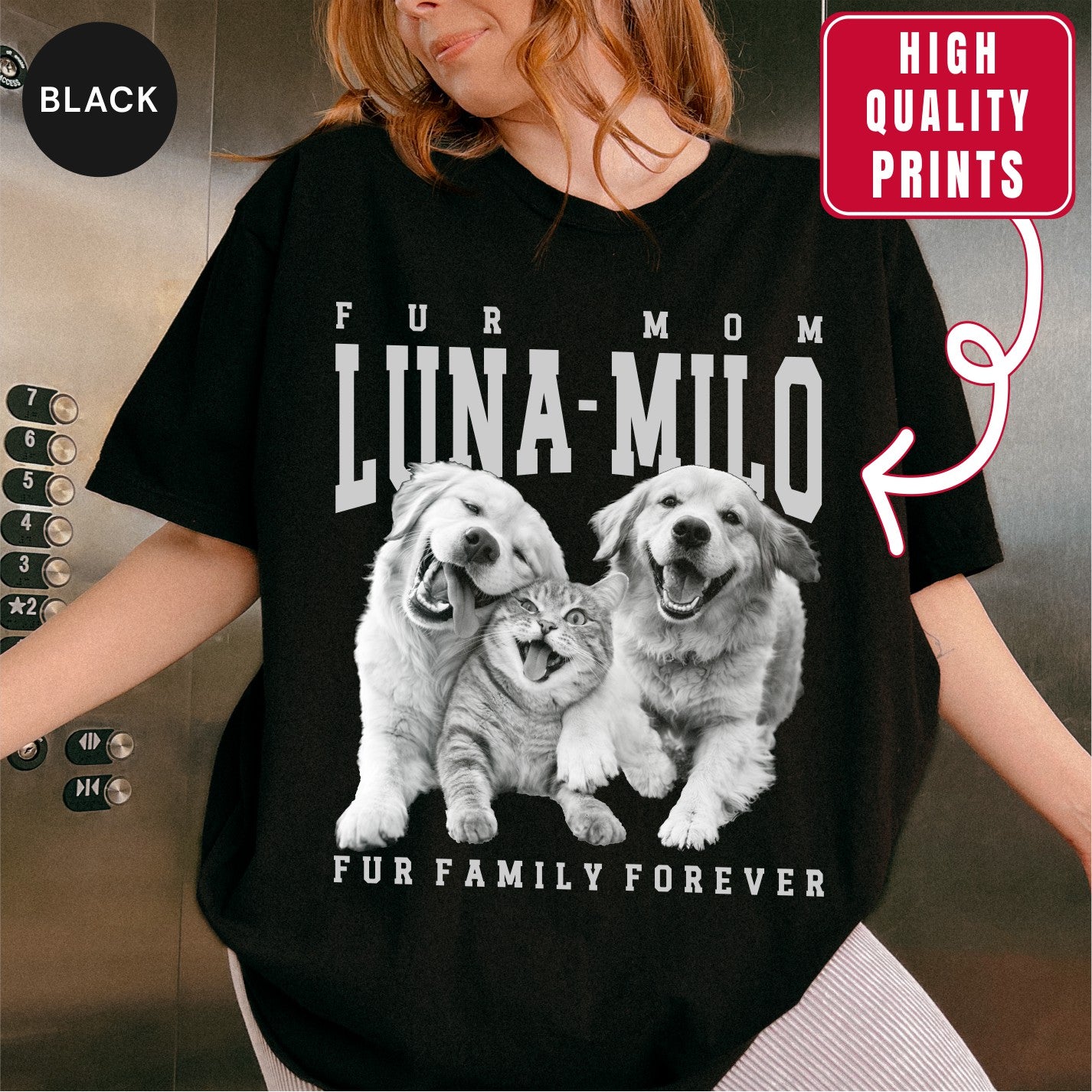 Custom Pet Photo Shirt for Fur Mom