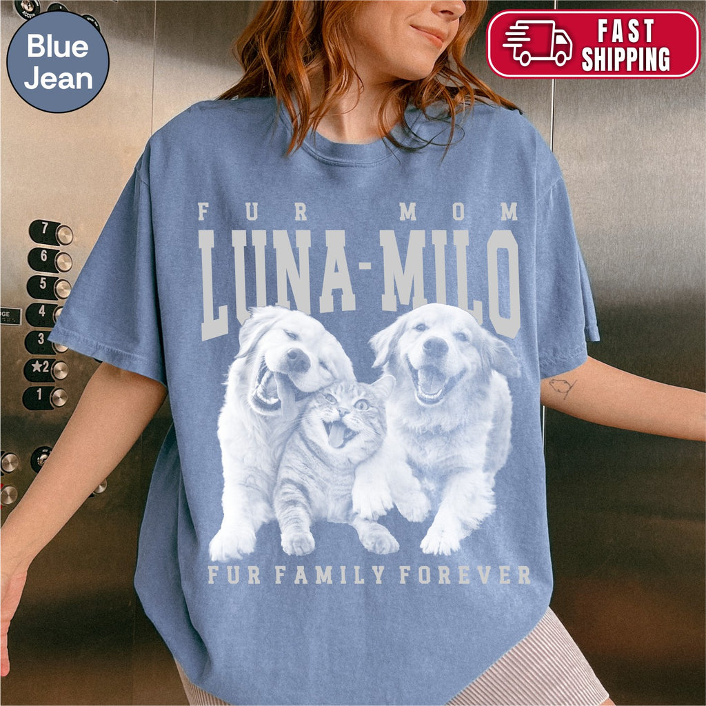 Custom Pet Photo Shirt for Fur Mom
