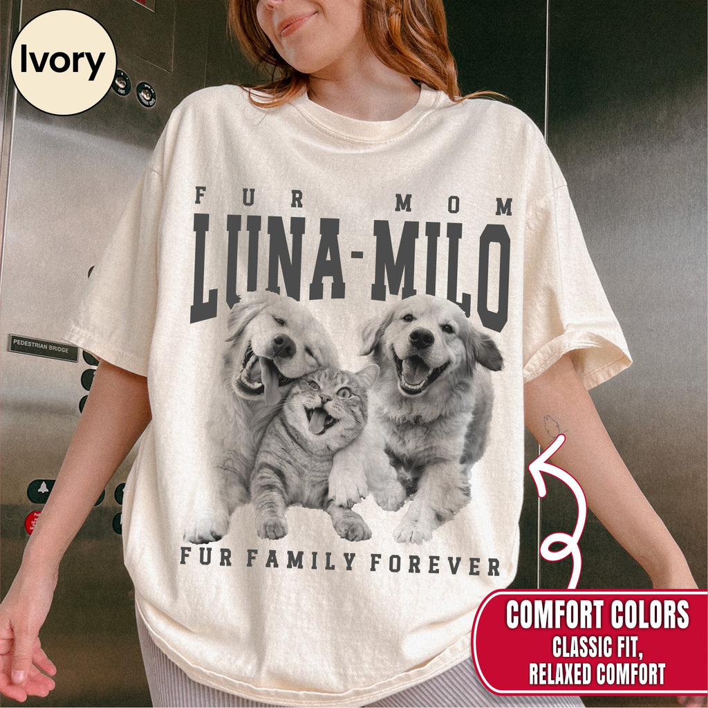 Custom Pet Photo Shirt for Fur Mom