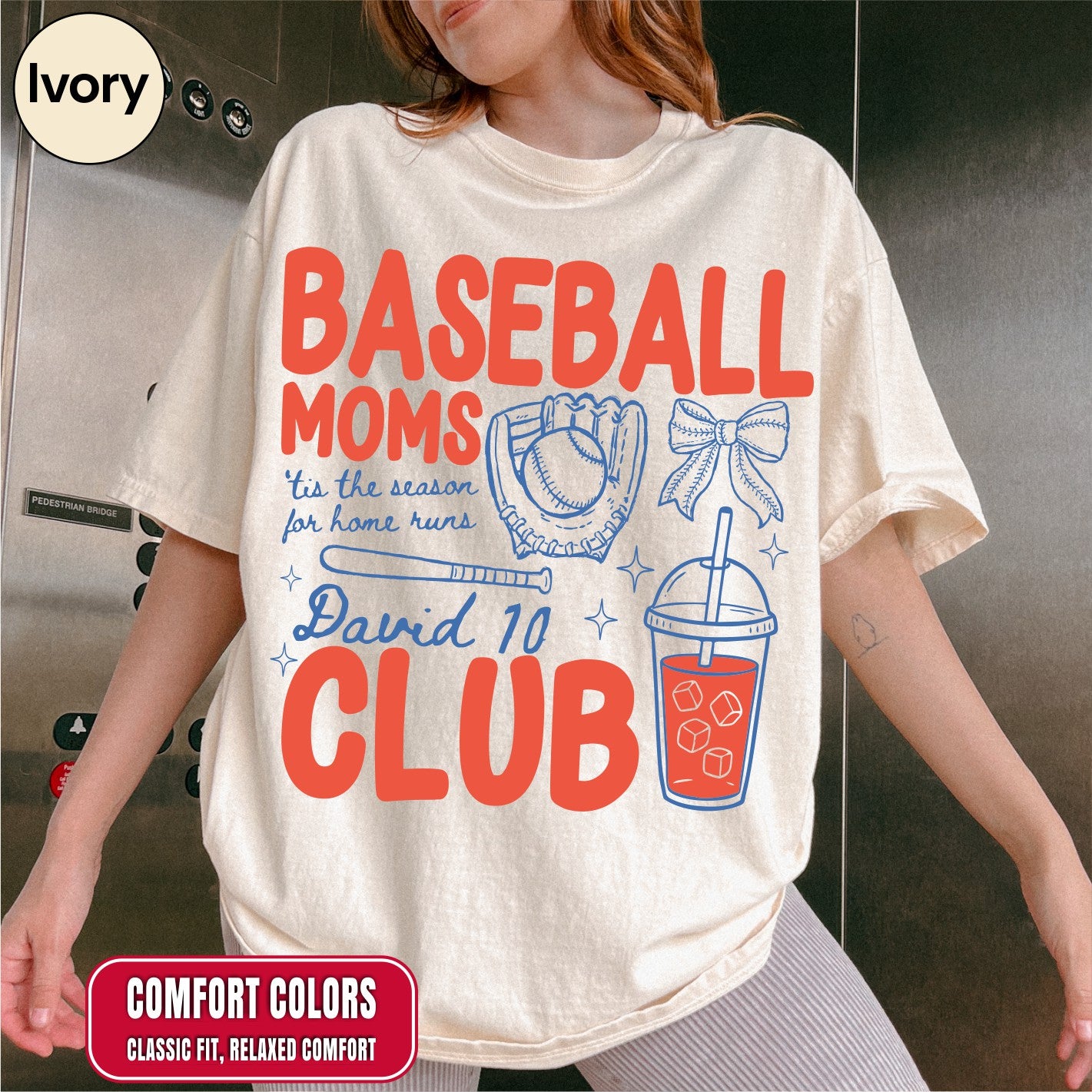 Custom Baseball Mom Club Shirt, Retro Baseball Doodle Style