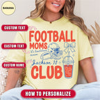 Custom Football Mom Club Shirt, Retro Football Doodle Style