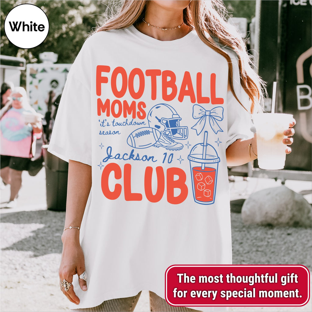 Custom Football Mom Club Shirt, Retro Football Doodle Style