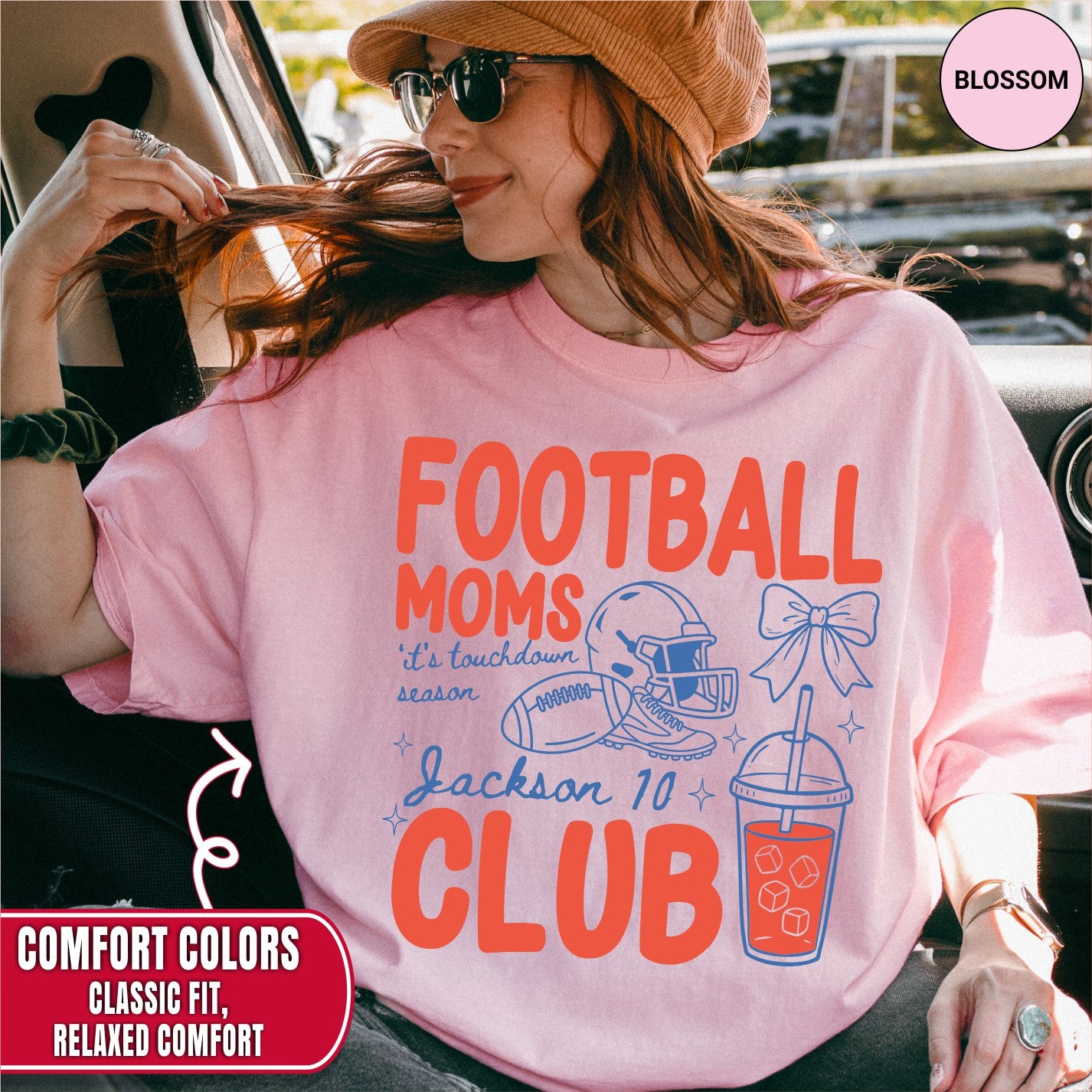 Custom Football Mom Club Shirt, Retro Football Doodle Style