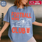 Custom Football Mom Club Shirt, Retro Football Doodle Style