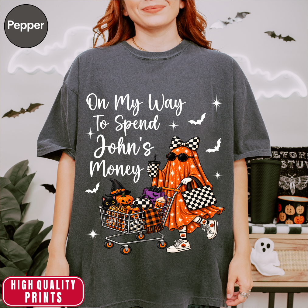 Personalized Funny Wife Halloween Shopping Humor Shirts