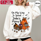 Custom Halloween Funny Ghost Shopping Sweatshirt