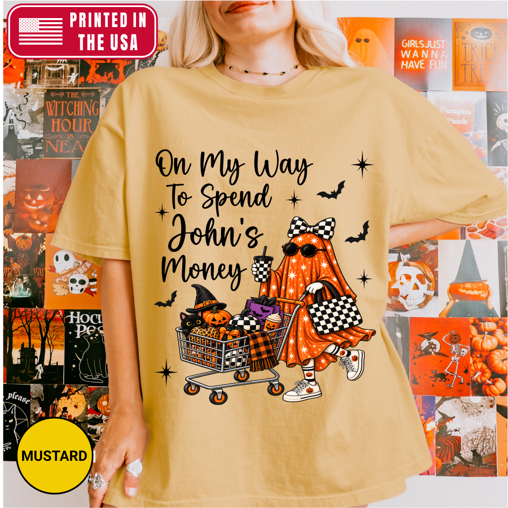 Personalized Funny Wife Halloween Shopping Humor Shirts