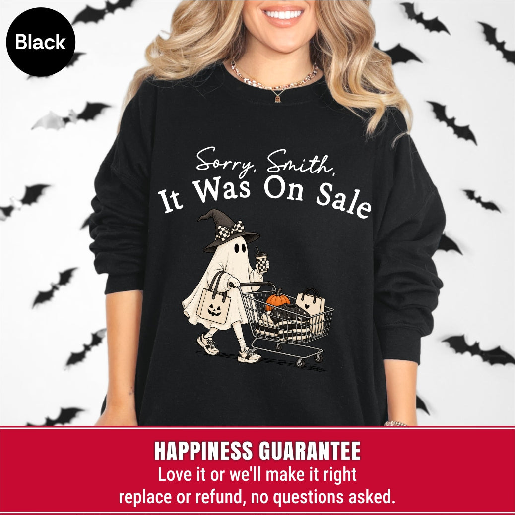 Personalized Funny Shopping Ghost Halloween Sweatshirt