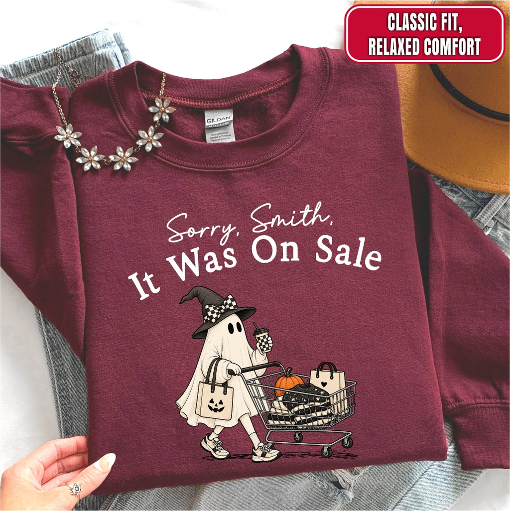 Personalized Funny Shopping Ghost Halloween Sweatshirt