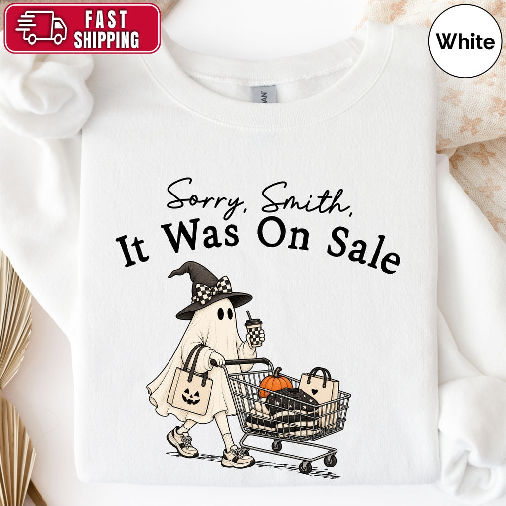 Personalized Funny Shopping Ghost Halloween Sweatshirt