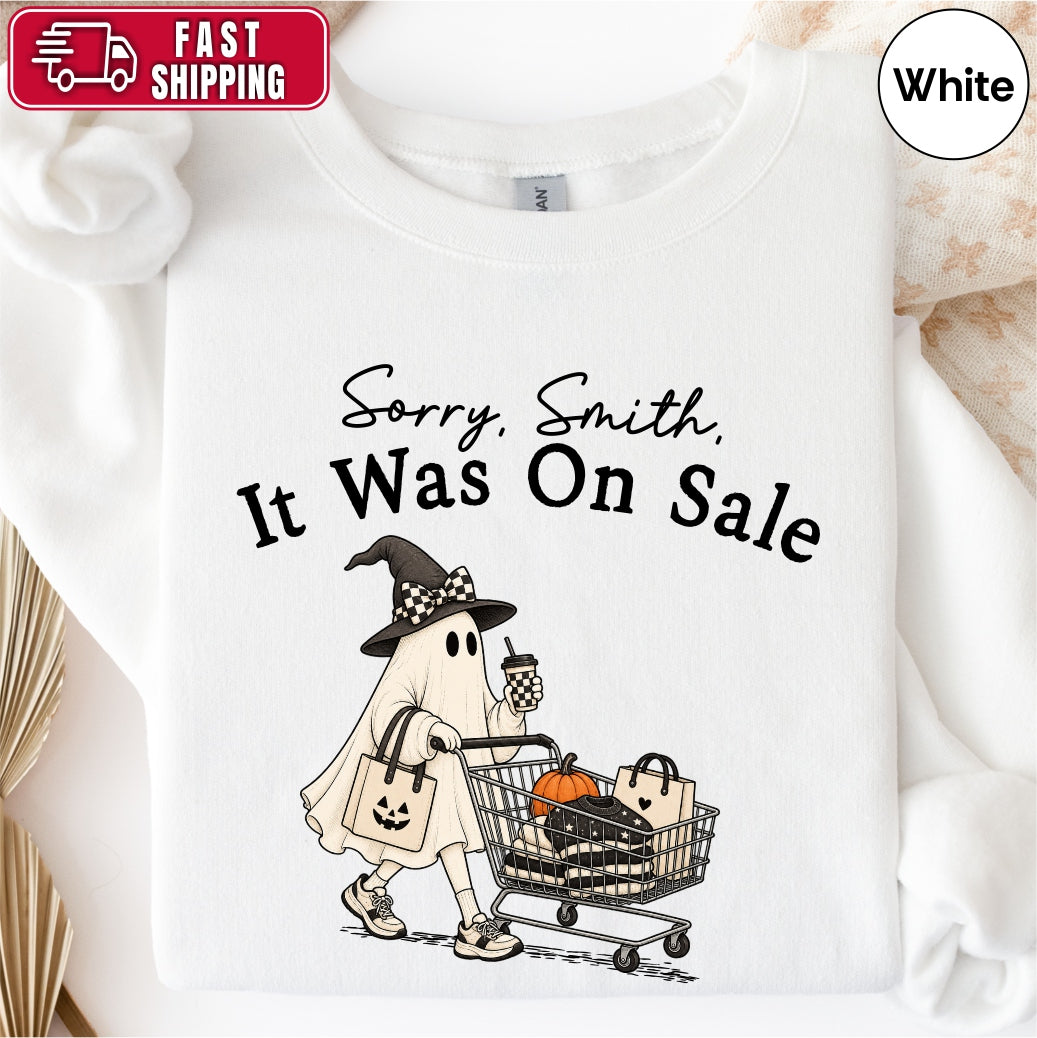 Personalized Funny Shopping Ghost Halloween Sweatshirt