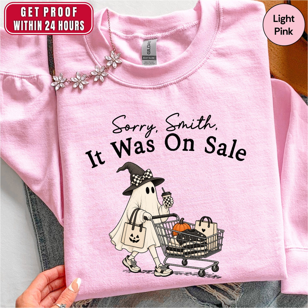 Personalized Funny Shopping Ghost Halloween Sweatshirt
