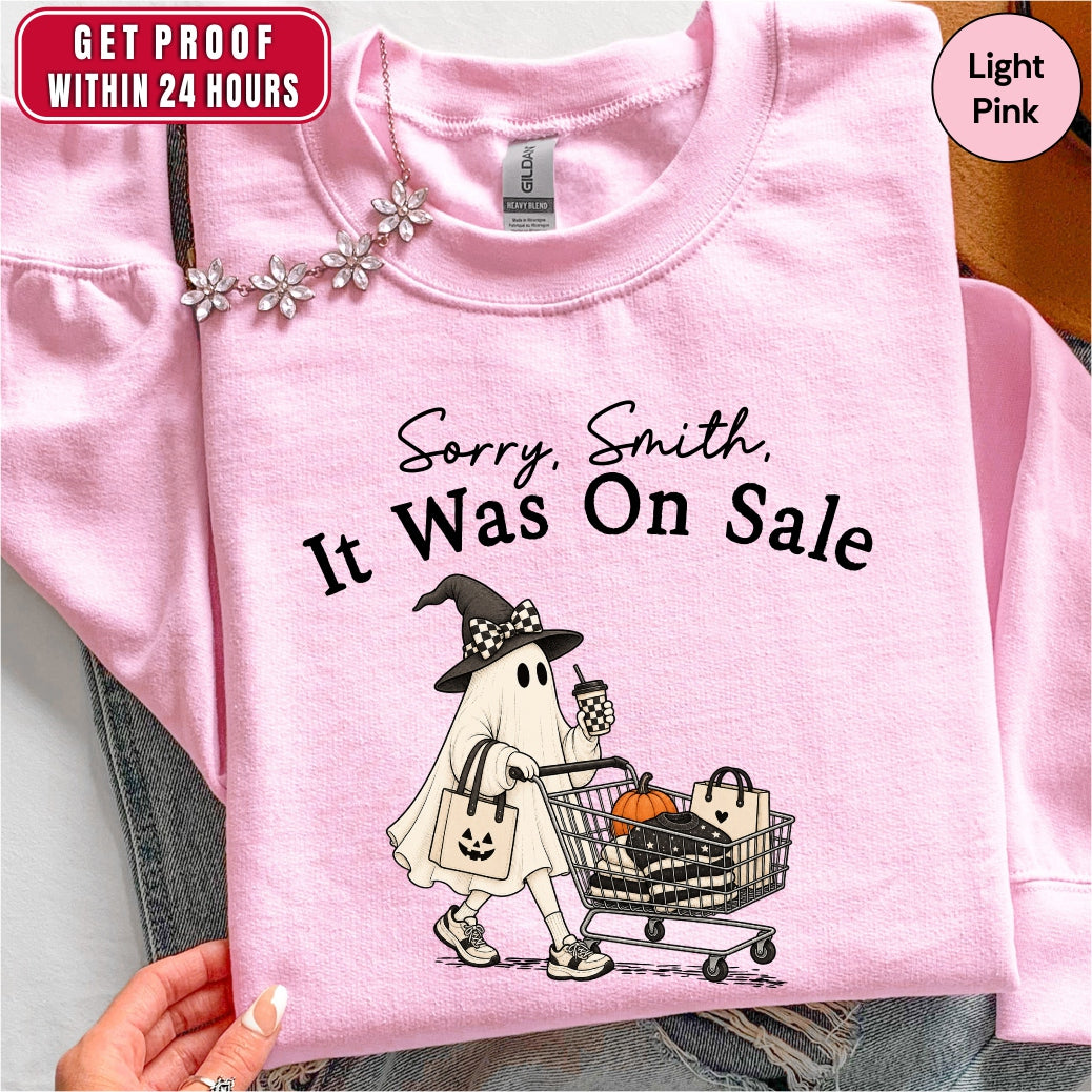 Personalized Funny Shopping Ghost Halloween Sweatshirt