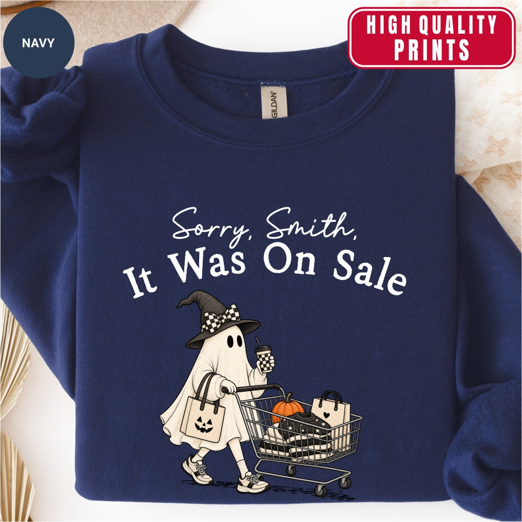 Personalized Funny Shopping Ghost Halloween Sweatshirt