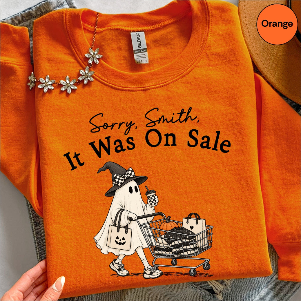 Personalized Funny Shopping Ghost Halloween Sweatshirt